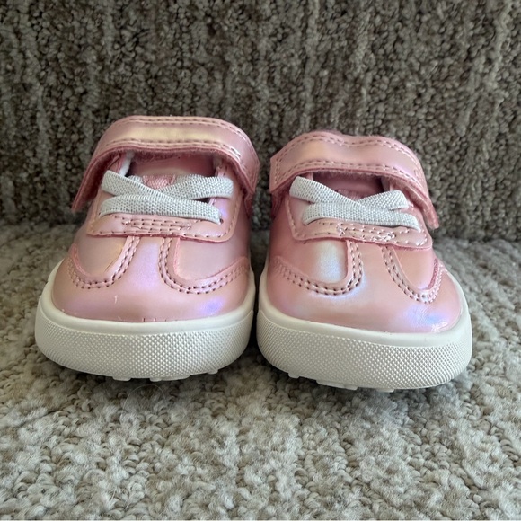 Carter’s Pink iridescent baby girl sneakers. Size 2. - Picture 5 of 9
